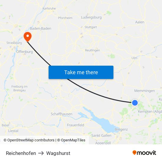 Reichenhofen to Wagshurst map