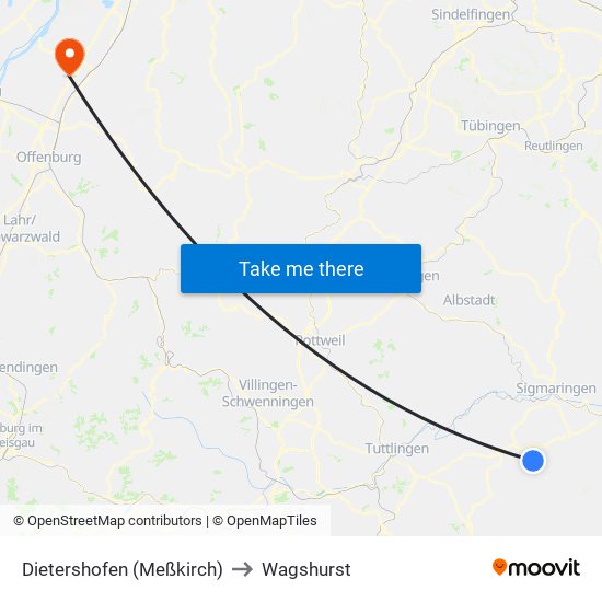 Dietershofen (Meßkirch) to Wagshurst map