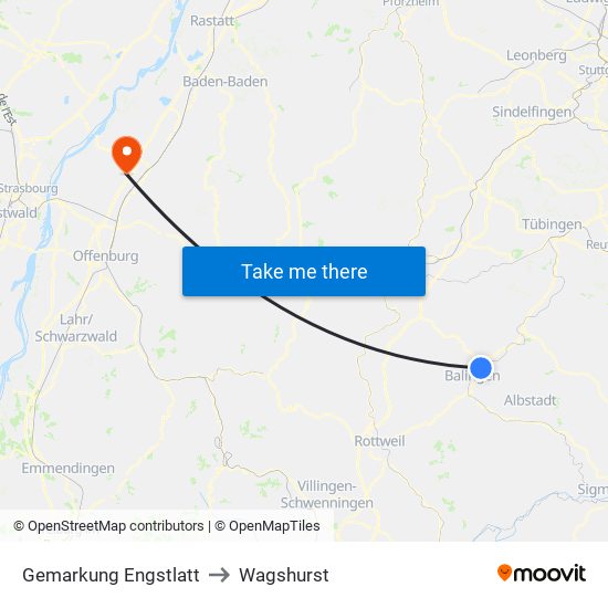 Gemarkung Engstlatt to Wagshurst map