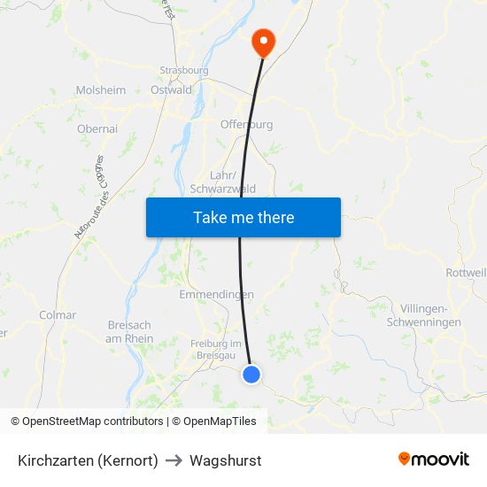 Kirchzarten (Kernort) to Wagshurst map