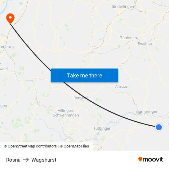 Rosna to Wagshurst map