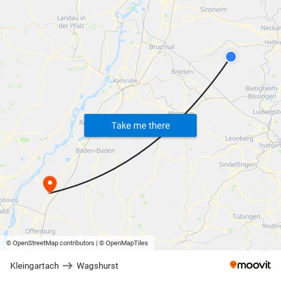 Kleingartach to Wagshurst map