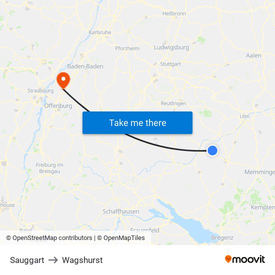 Sauggart to Wagshurst map