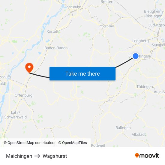 Maichingen to Wagshurst map