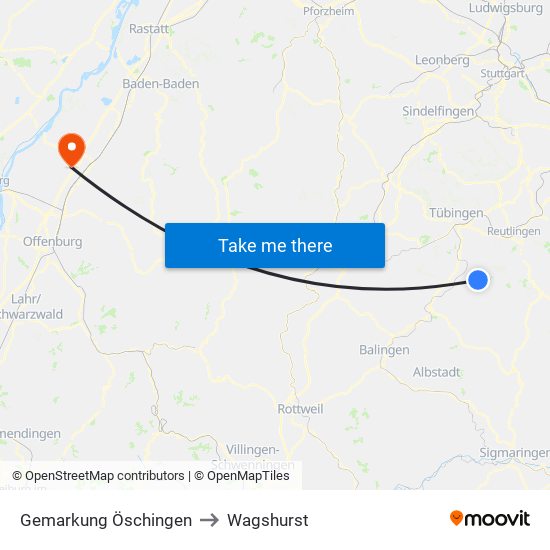 Gemarkung Öschingen to Wagshurst map