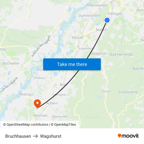 Bruchhausen to Wagshurst map