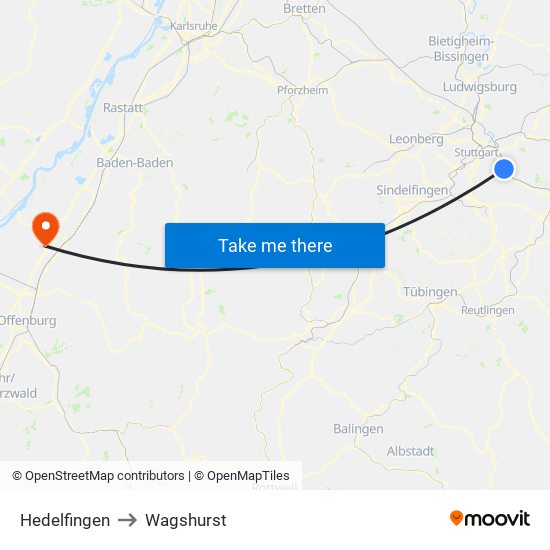 Hedelfingen to Wagshurst map