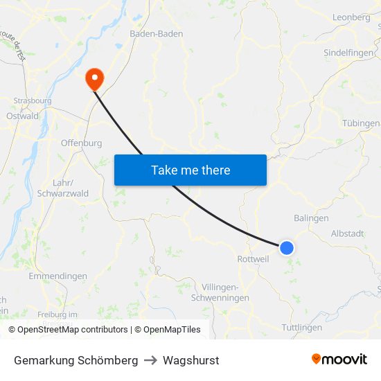Gemarkung Schömberg to Wagshurst map