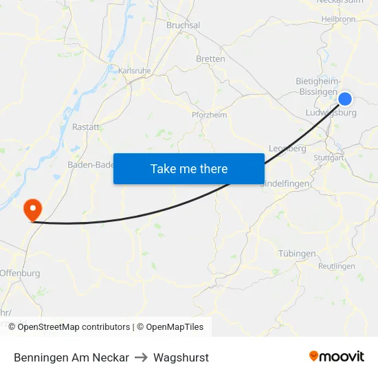 Benningen Am Neckar to Wagshurst map