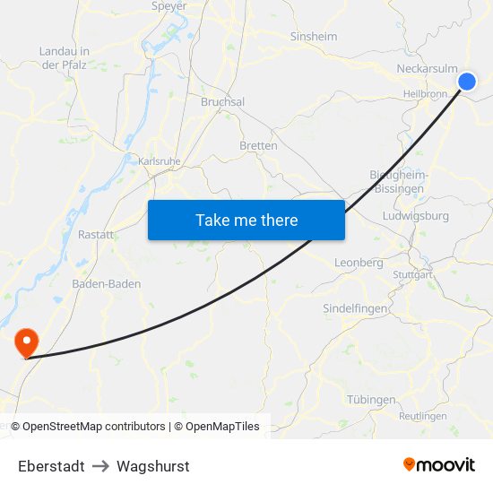 Eberstadt to Wagshurst map