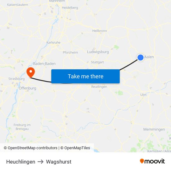 Heuchlingen to Wagshurst map