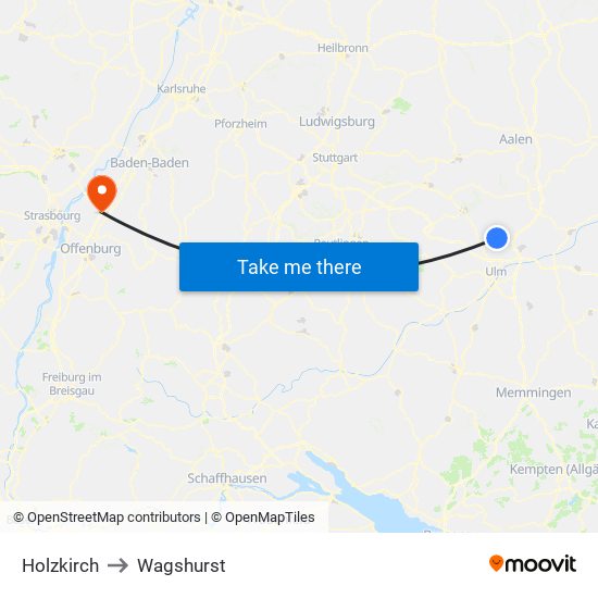 Holzkirch to Wagshurst map