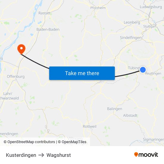 Kusterdingen to Wagshurst map