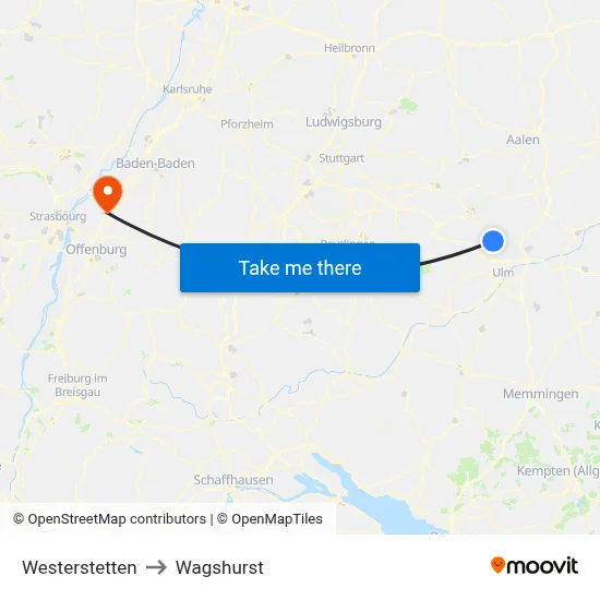 Westerstetten to Wagshurst map