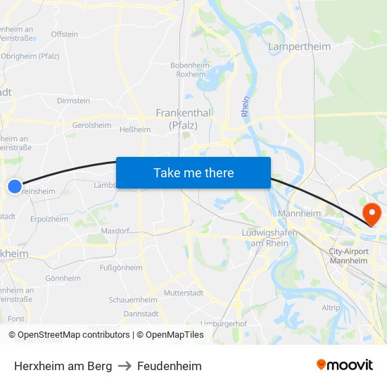 Herxheim am Berg to Feudenheim map