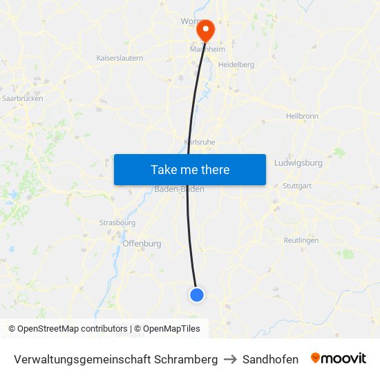 Verwaltungsgemeinschaft Schramberg to Sandhofen map