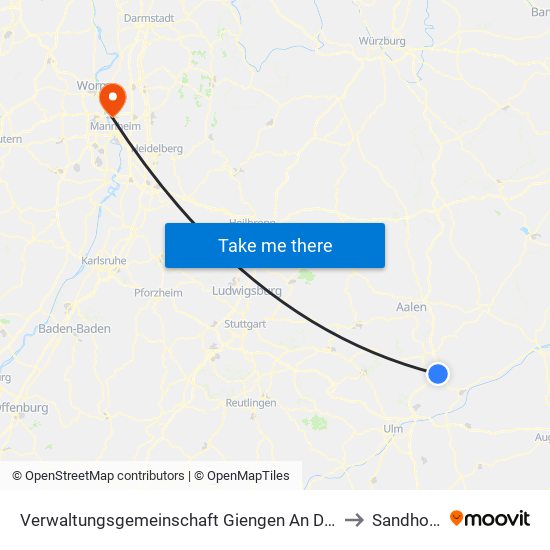 Verwaltungsgemeinschaft Giengen An Der Brenz to Sandhofen map