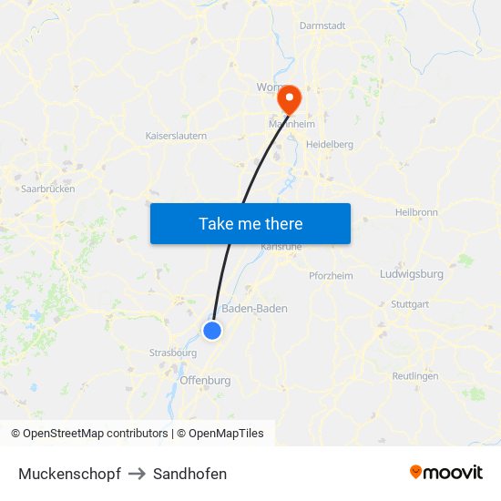 Muckenschopf to Sandhofen map