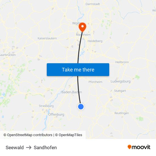 Seewald to Sandhofen map