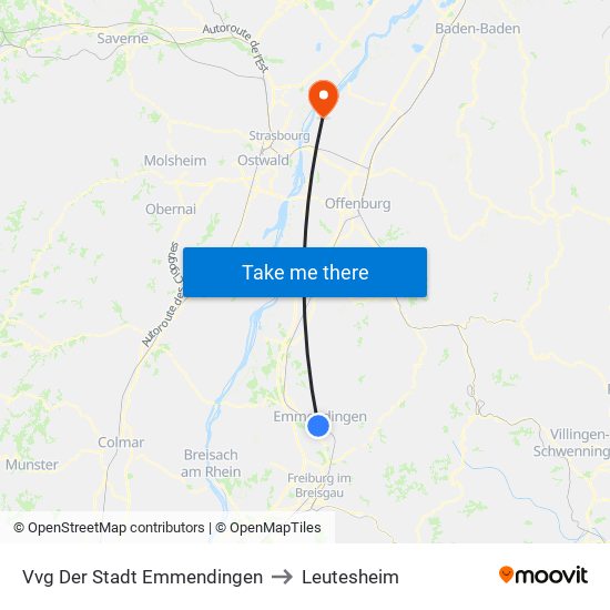 Vvg Der Stadt Emmendingen to Leutesheim map