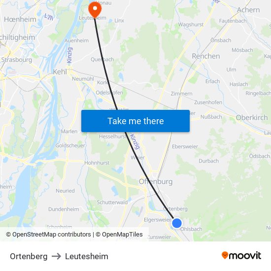 Ortenberg to Leutesheim map