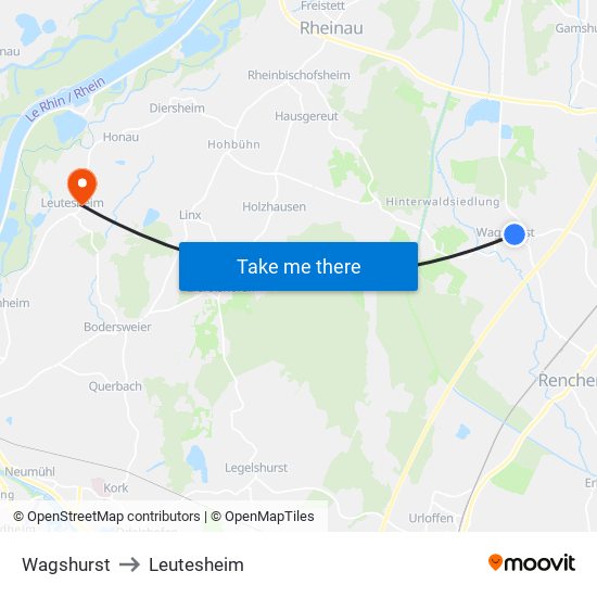 Wagshurst to Leutesheim map