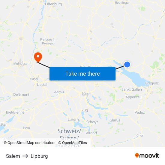 Salem to Lipburg map