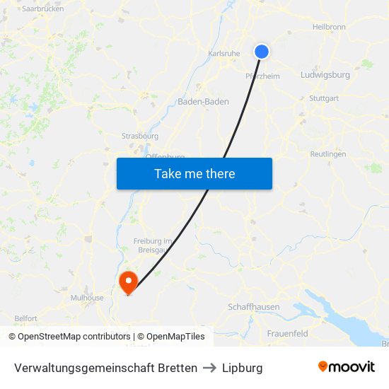Verwaltungsgemeinschaft Bretten to Lipburg map