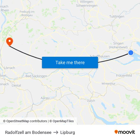 Radolfzell am Bodensee to Lipburg map