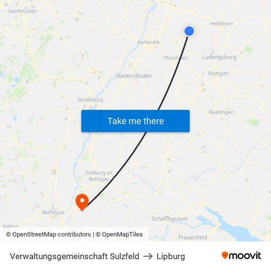 Verwaltungsgemeinschaft Sulzfeld to Lipburg map