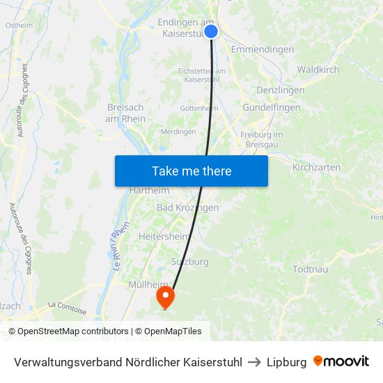 Verwaltungsverband Nördlicher Kaiserstuhl to Lipburg map