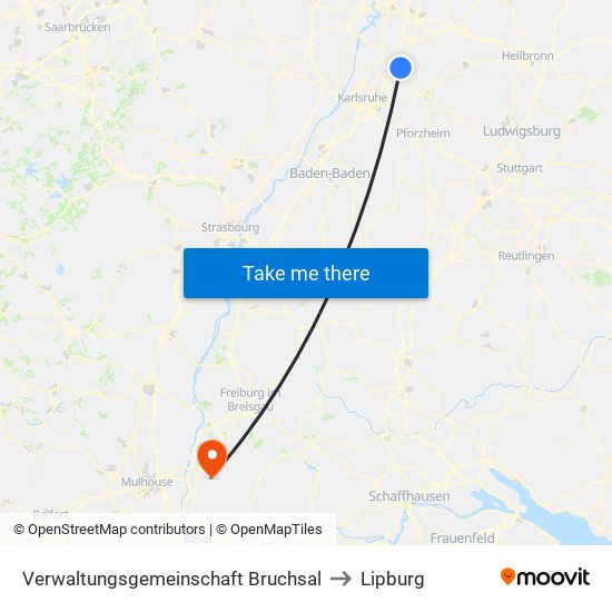 Verwaltungsgemeinschaft Bruchsal to Lipburg map