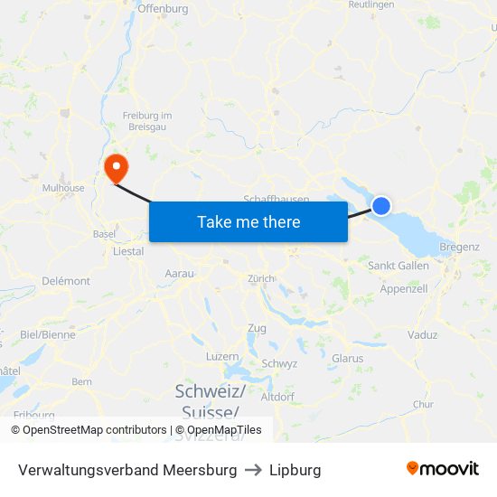 Verwaltungsverband Meersburg to Lipburg map