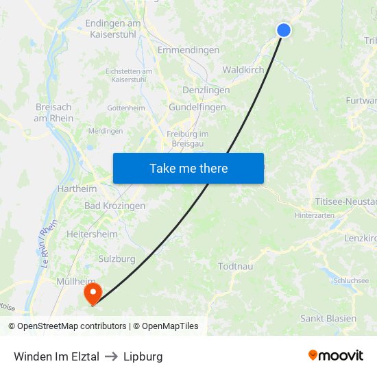 Winden Im Elztal to Lipburg map
