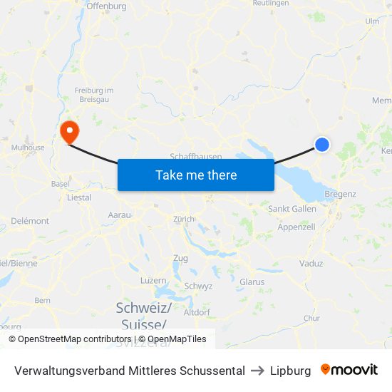 Verwaltungsverband Mittleres Schussental to Lipburg map
