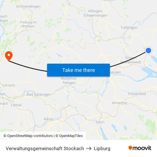 Verwaltungsgemeinschaft Stockach to Lipburg map