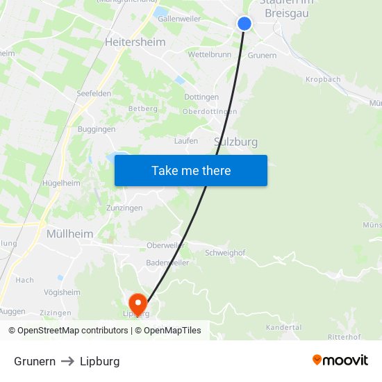 Grunern to Lipburg map