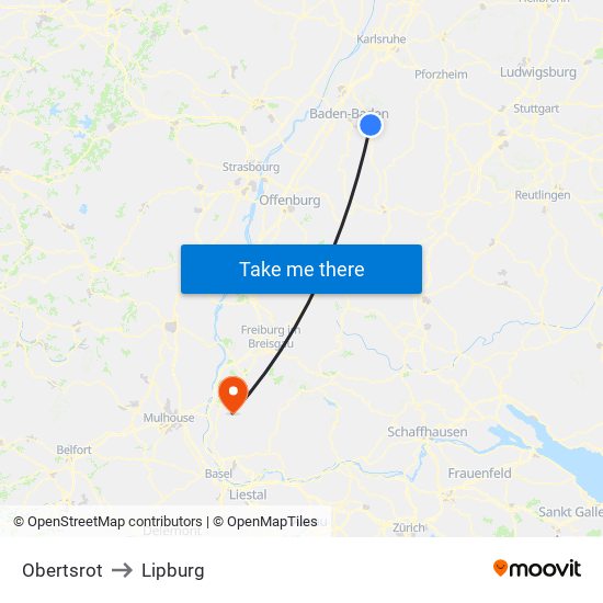 Obertsrot to Lipburg map