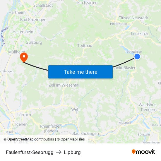 Faulenfürst-Seebrugg to Lipburg map