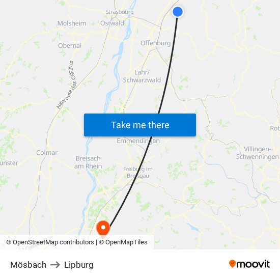 Mösbach to Lipburg map