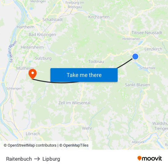 Raitenbuch to Lipburg map