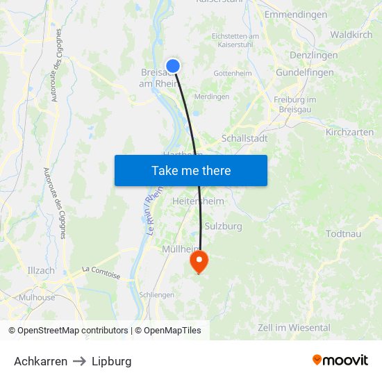 Achkarren to Lipburg map