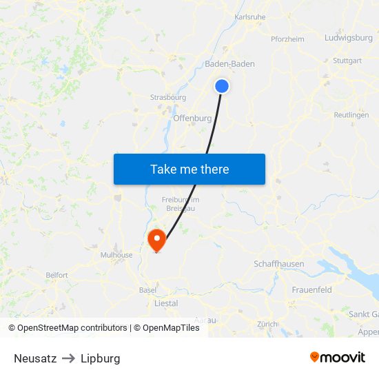 Neusatz to Lipburg map