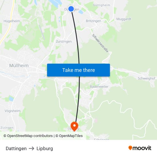 Dattingen to Lipburg map
