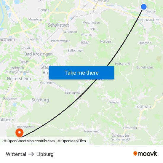 Wittental to Lipburg map