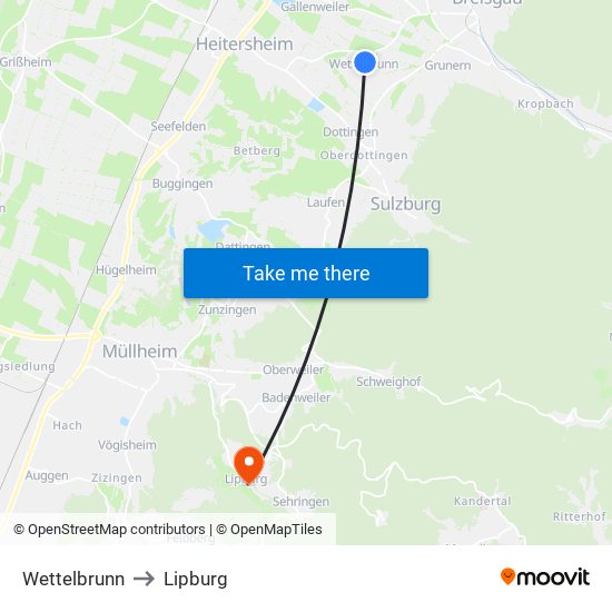 Wettelbrunn to Lipburg map