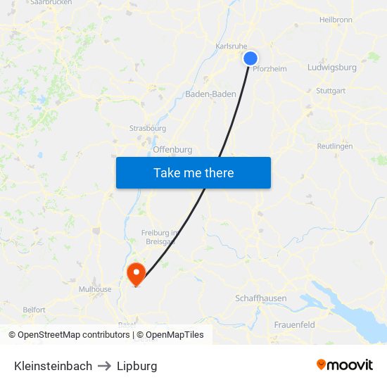 Kleinsteinbach to Lipburg map