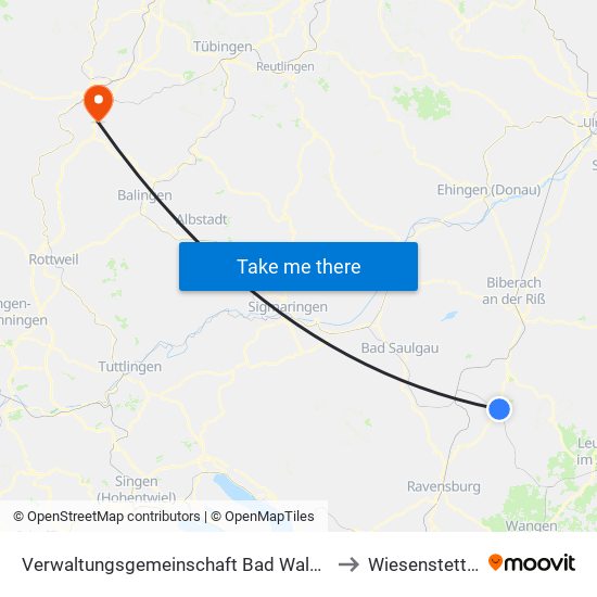 Verwaltungsgemeinschaft Bad Waldsee to Wiesenstetten map