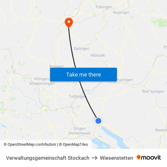 Verwaltungsgemeinschaft Stockach to Wiesenstetten map