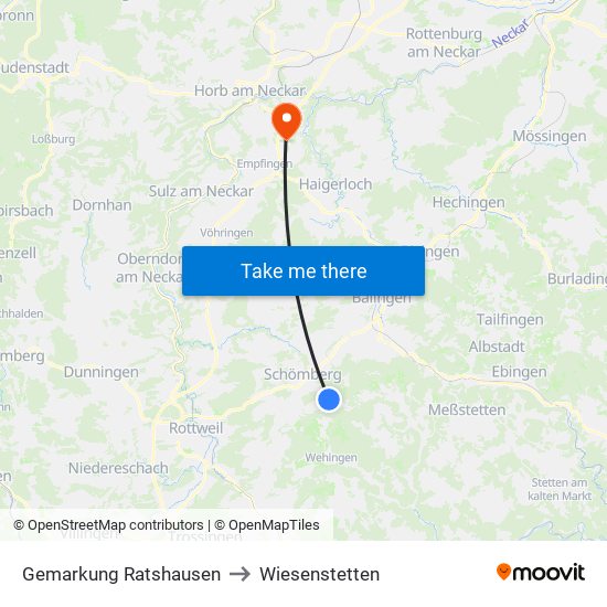 Gemarkung Ratshausen to Wiesenstetten map